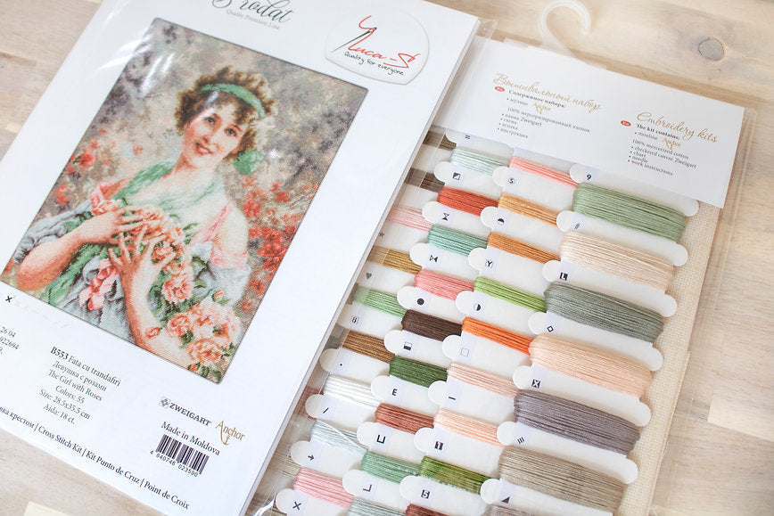 Cross Stitch Kit Luca-S - The girl with the Roses, B553