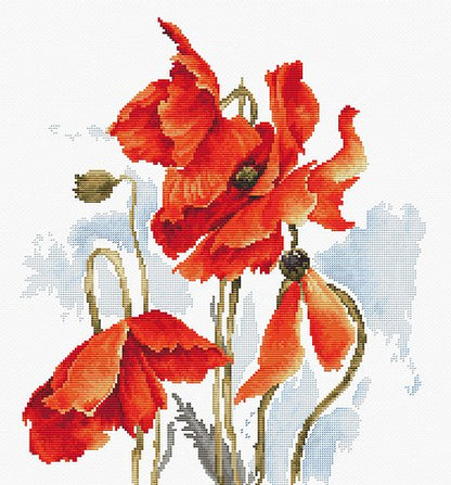 Cross Stitch Kit Luca-S - The Poppies, B2374