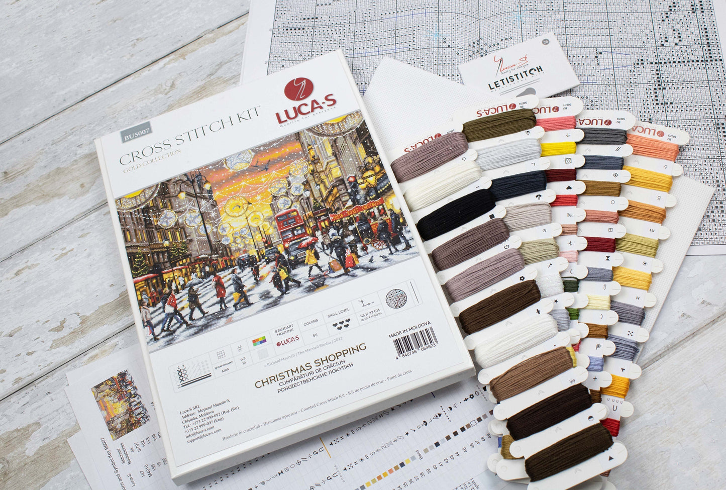 Cross Stitch Kit Luca-S GOLD - Christmas Shopping, BU5007