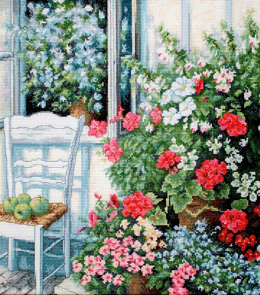 Cross Stitch Kit Luca-S - Terrace with Flowers, BU4017