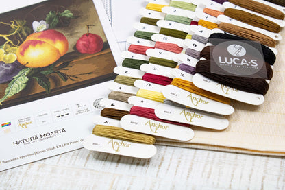 Cross Stitch Kit Luca-S - Still Life with Peach and Grapes, B593