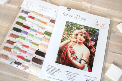Cross Stitch Kit Luca-S - Beautiful Girl With Roses, B549