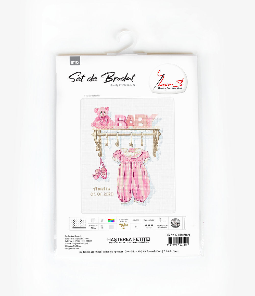 Cross Stitch Luca-S - Baby girl birth, B1175