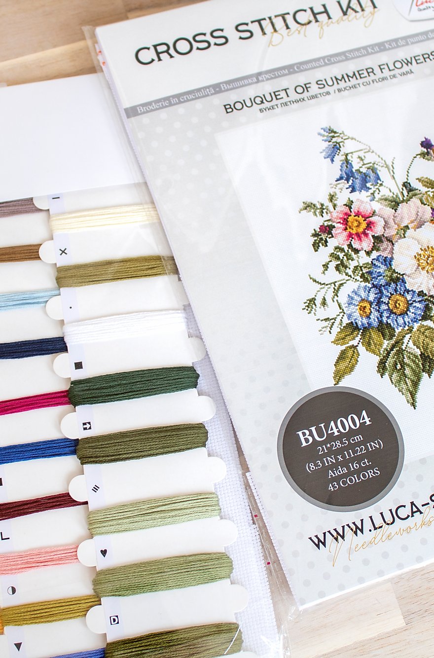 Cross Stitch Kit Luca-S - Summer Flower Bouquet, BU4004