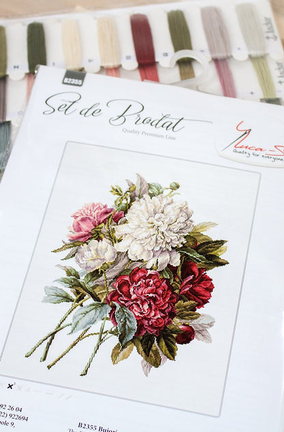 Cross Stitch Kit Luca-S - The Peonies, B2355