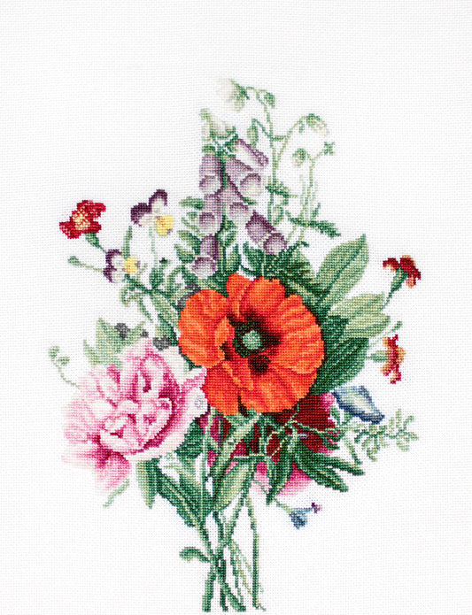 Cross Stitch Kit Luca-S - Bouquet with Poppy and Peony, B2350