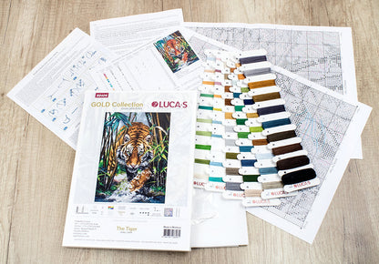 Cross Stitch Kit Luca-S Gold - The Tiger - HobbyJobby