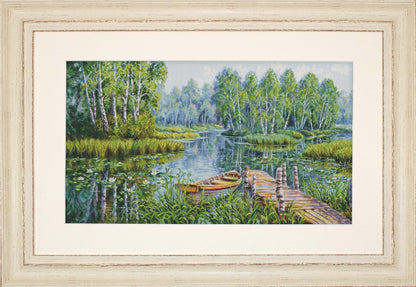 Cross Stitch Kit Luca-S - Birches at the Edge of the Lake, BU5012