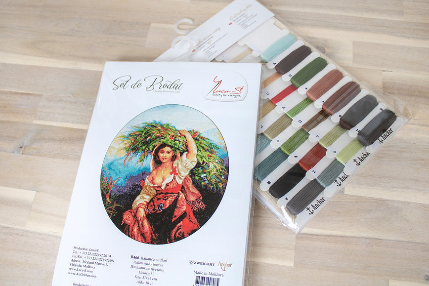 Cross Stitch Kit Luca-S - Italian with Flowers, B466