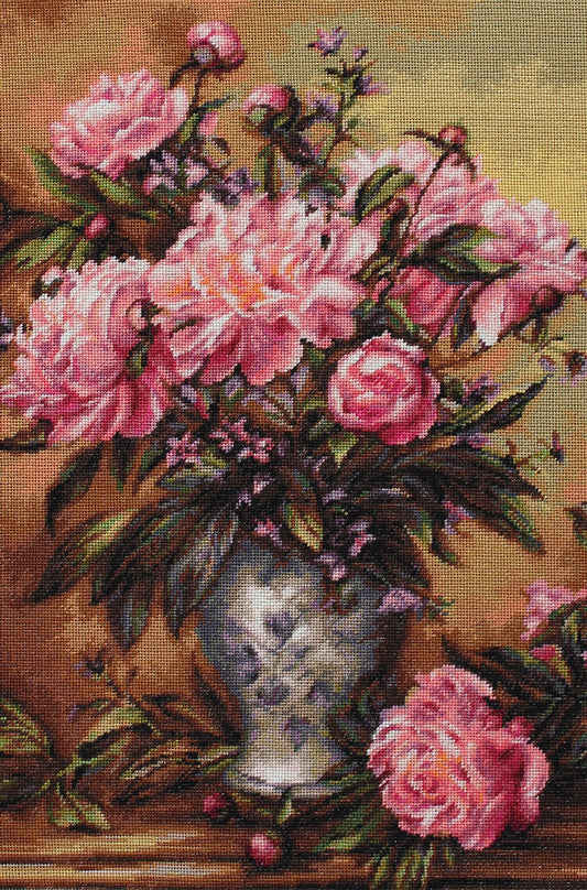 Cross Stitch Kit Luca-S - Peonies Vase, B543