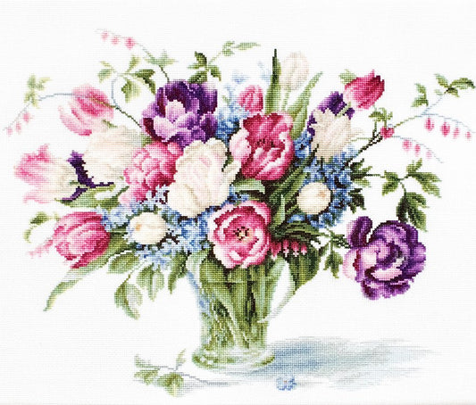 Cross Stitch Kit Luca-S - Tulips Vase, B2261