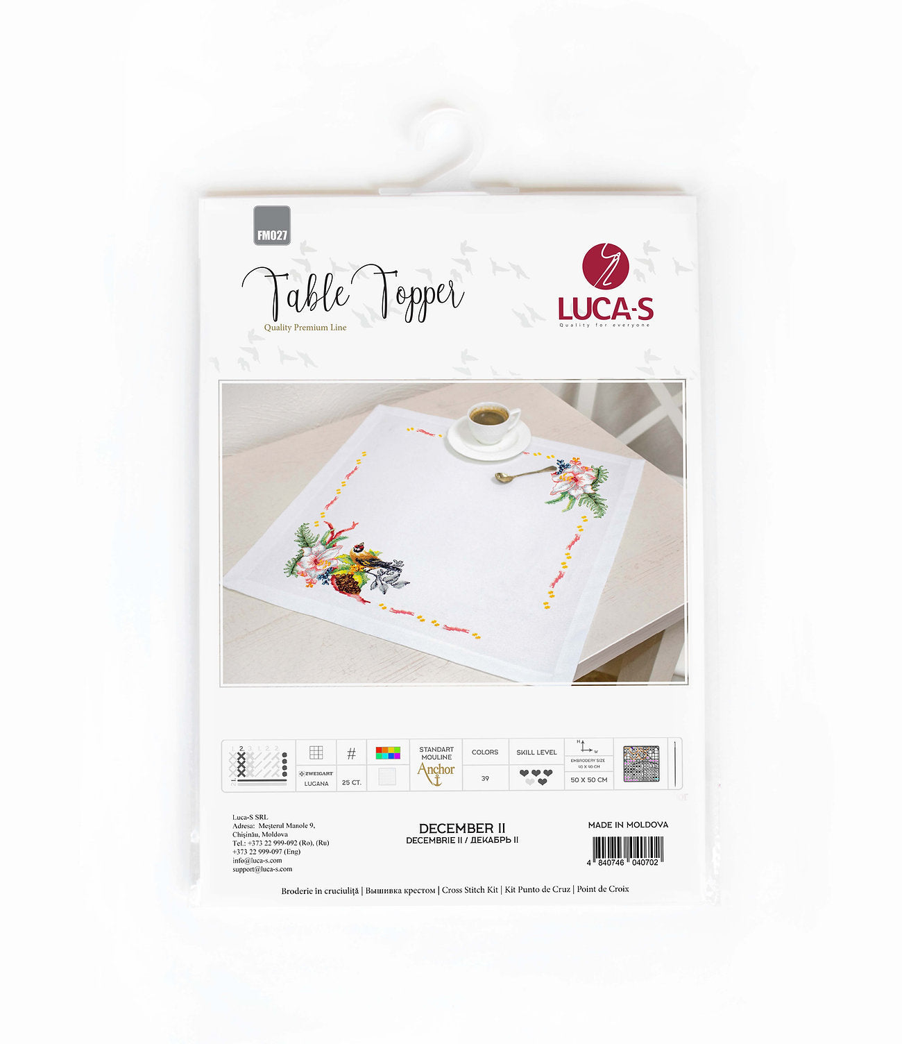 Table Topper - Cross Stitch Kit Table Cloth, FM027