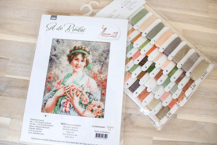 Cross Stitch Kit Luca-S - The girl with the Roses, B553