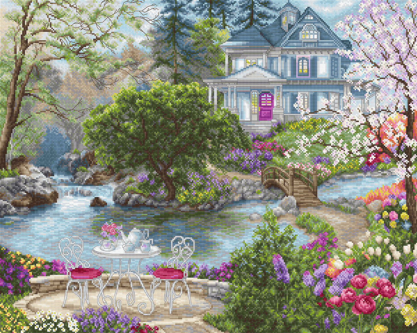 Cross Stitch Kit Luca-S - Waterside Tea - HobbyJobby