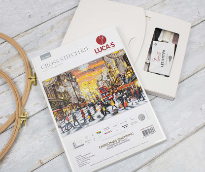 Cross Stitch Kit Luca-S GOLD - Christmas Shopping, BU5007