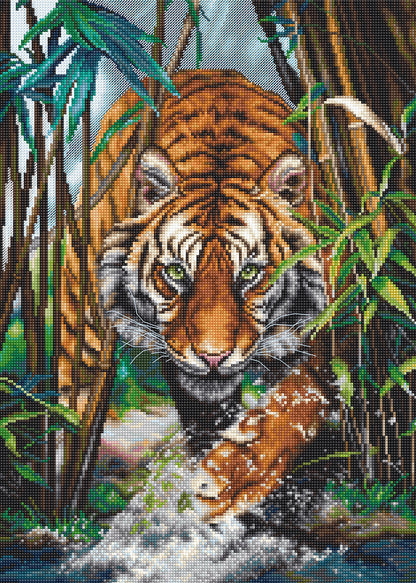 Cross Stitch Kit Luca-S Gold - The Tiger - HobbyJobby