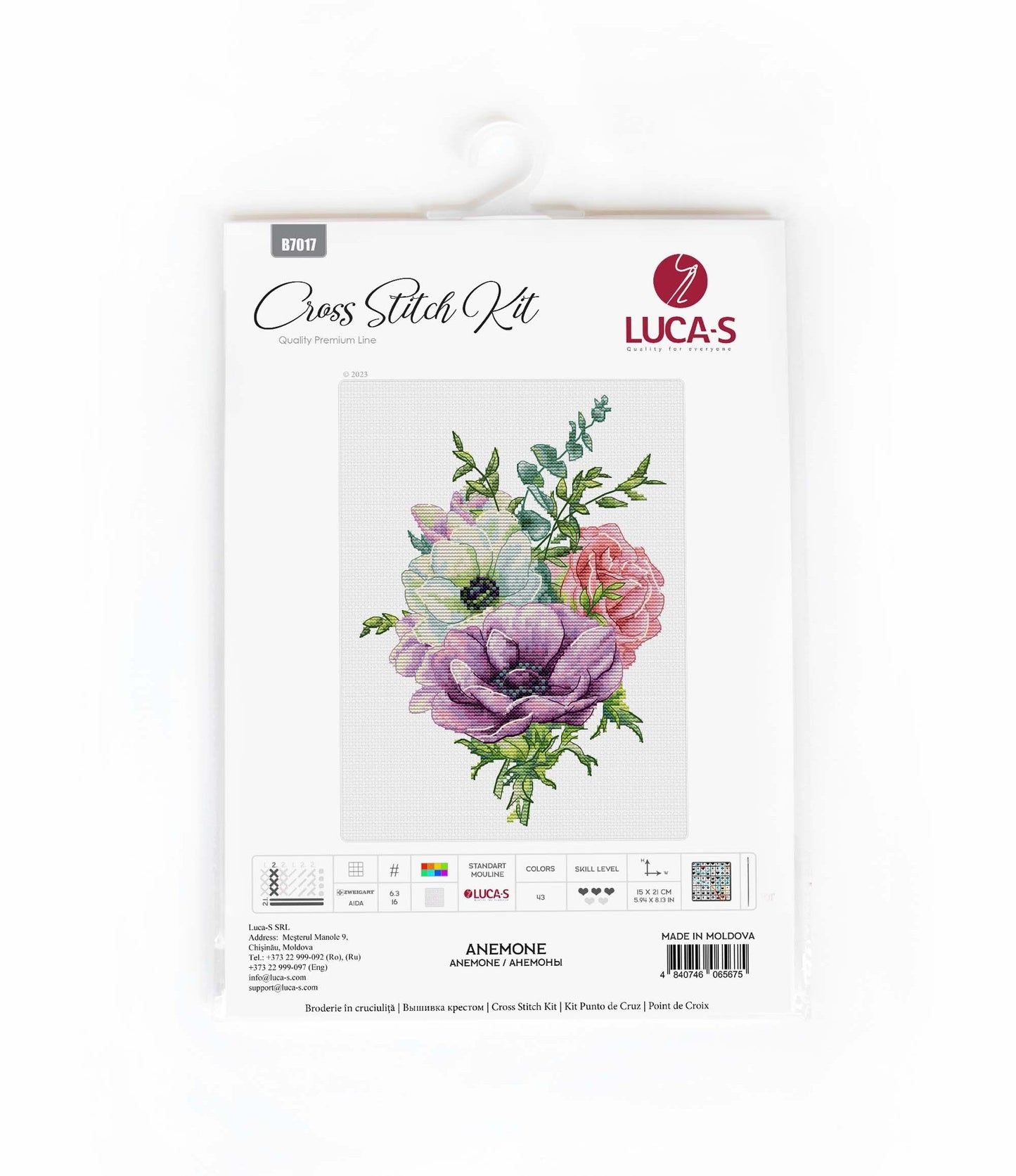 Cross Stitch Kit Luca-S - Anemone, B7017
