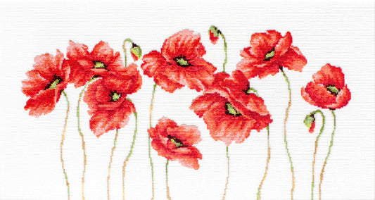 Cross Stitch Kit Luca-S - Red Poppies, B2223