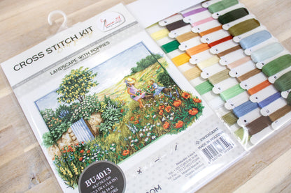 Cross Stitch Kit Luca-S - Landscape with Poppies, BU4013