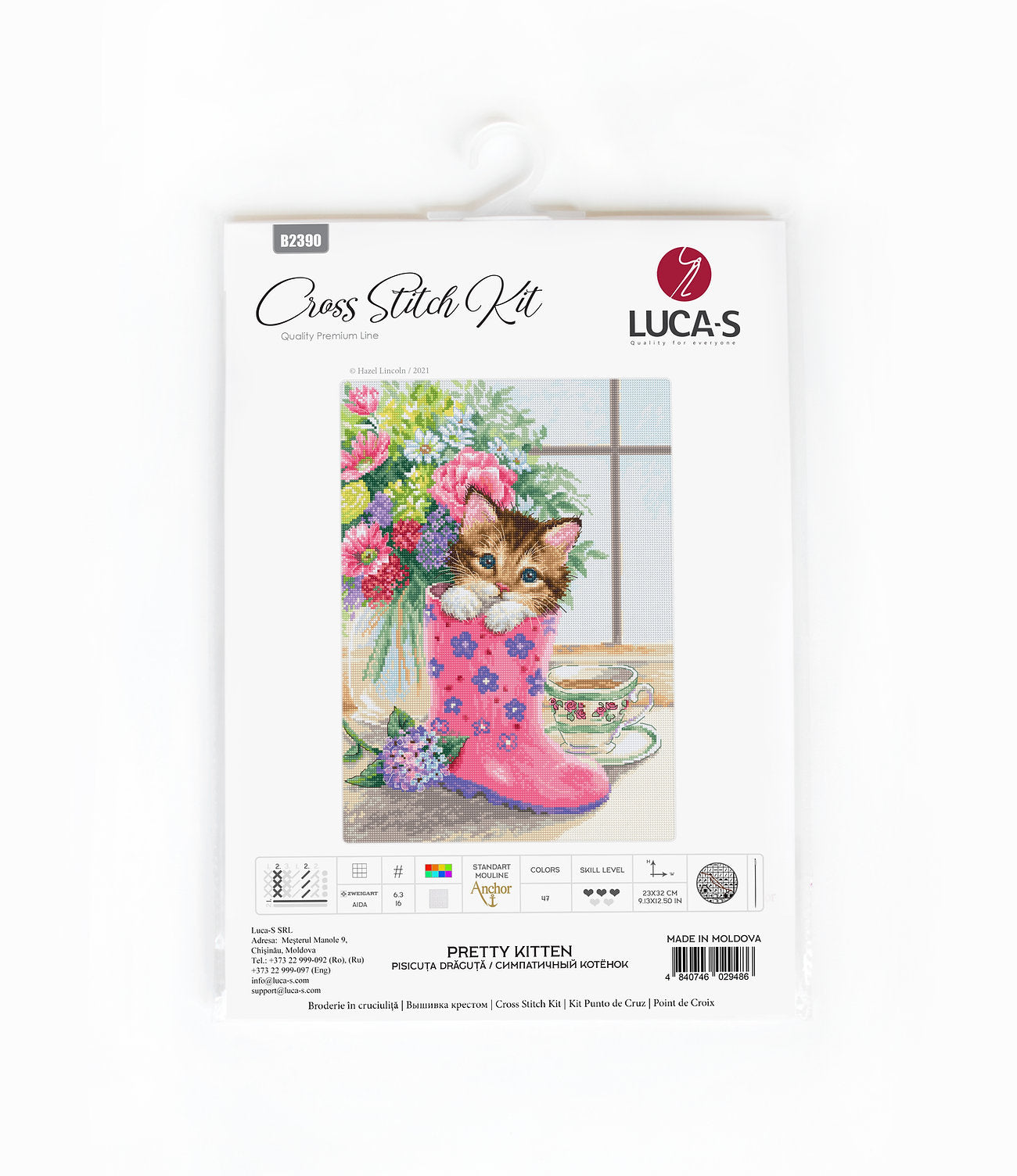 Cross Stitch Kit Luca-S - Pretty kitten - HobbyJobby