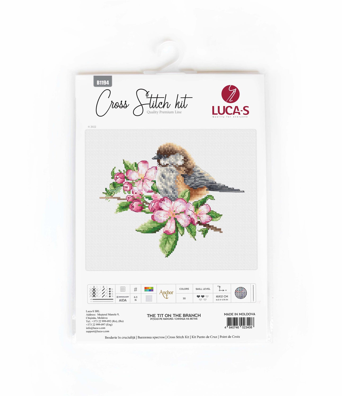 Cross Stitch Kit Luca-S - The Tit on the Branch, B1194