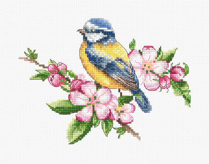 Cross Stitch Kit Luca-S - The Blue Tit, B1195