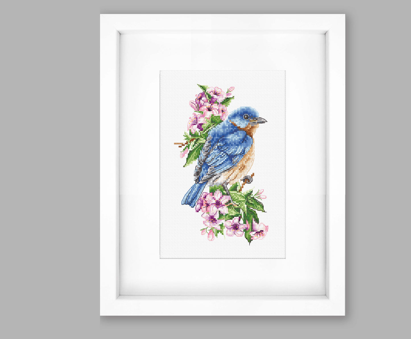 Cross Stitch Kit Luca-S - Blue Bird on the Branch, B1198