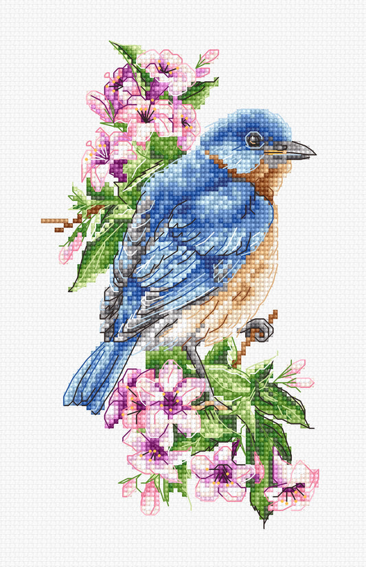 Cross Stitch Kit Luca-S - Blue Bird on the Branch, B1198