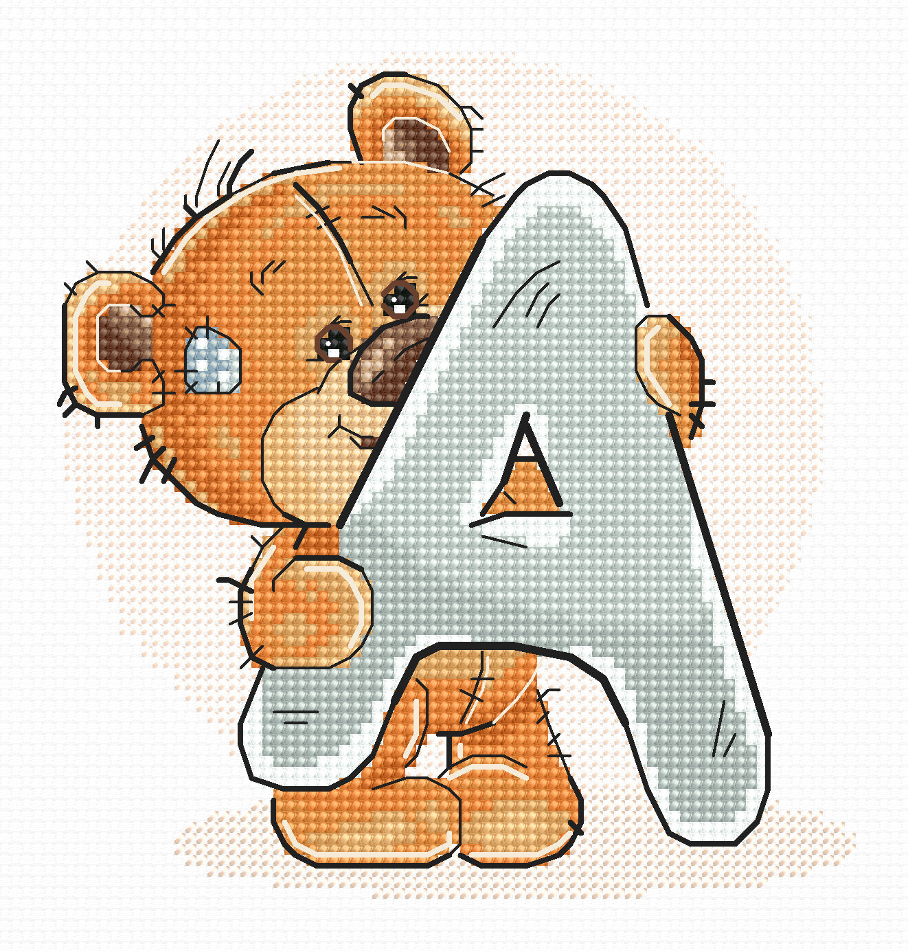 Cross Stitch Kit Alphabet - Luca-S Kit - Letter „A”  B1202