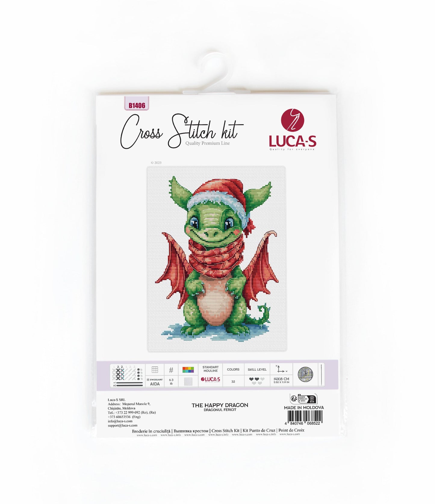 Cross Stitch Kit Luca-S - The Happy Dragon, B1406