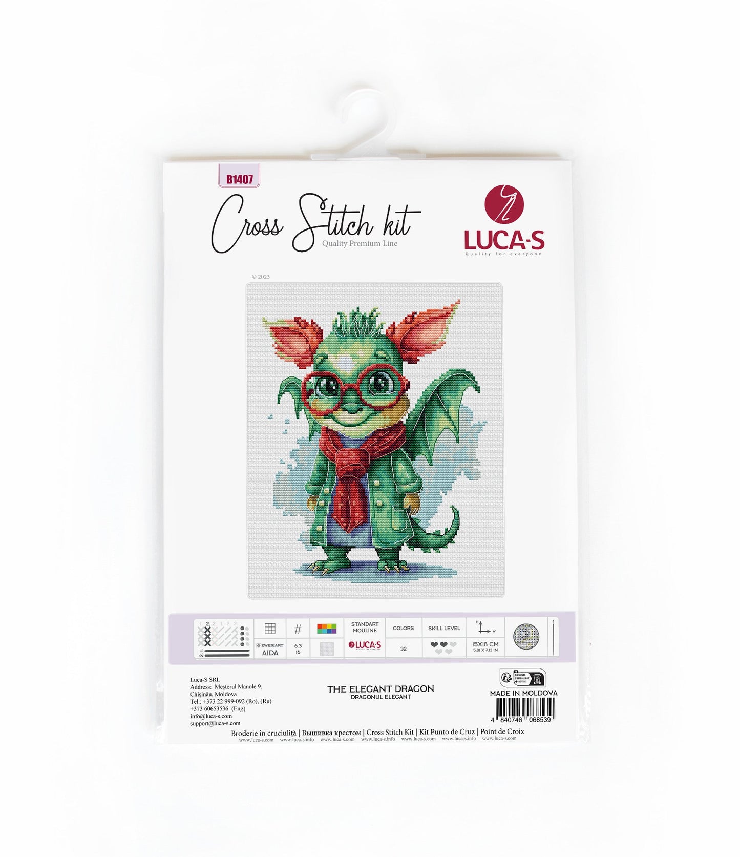 Cross Stitch Kit Luca-S - The Elegant Dragon, B1407