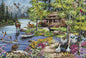 Cross Stitch Kit Luca-S GOLD - Cabin By The Lake, B2410