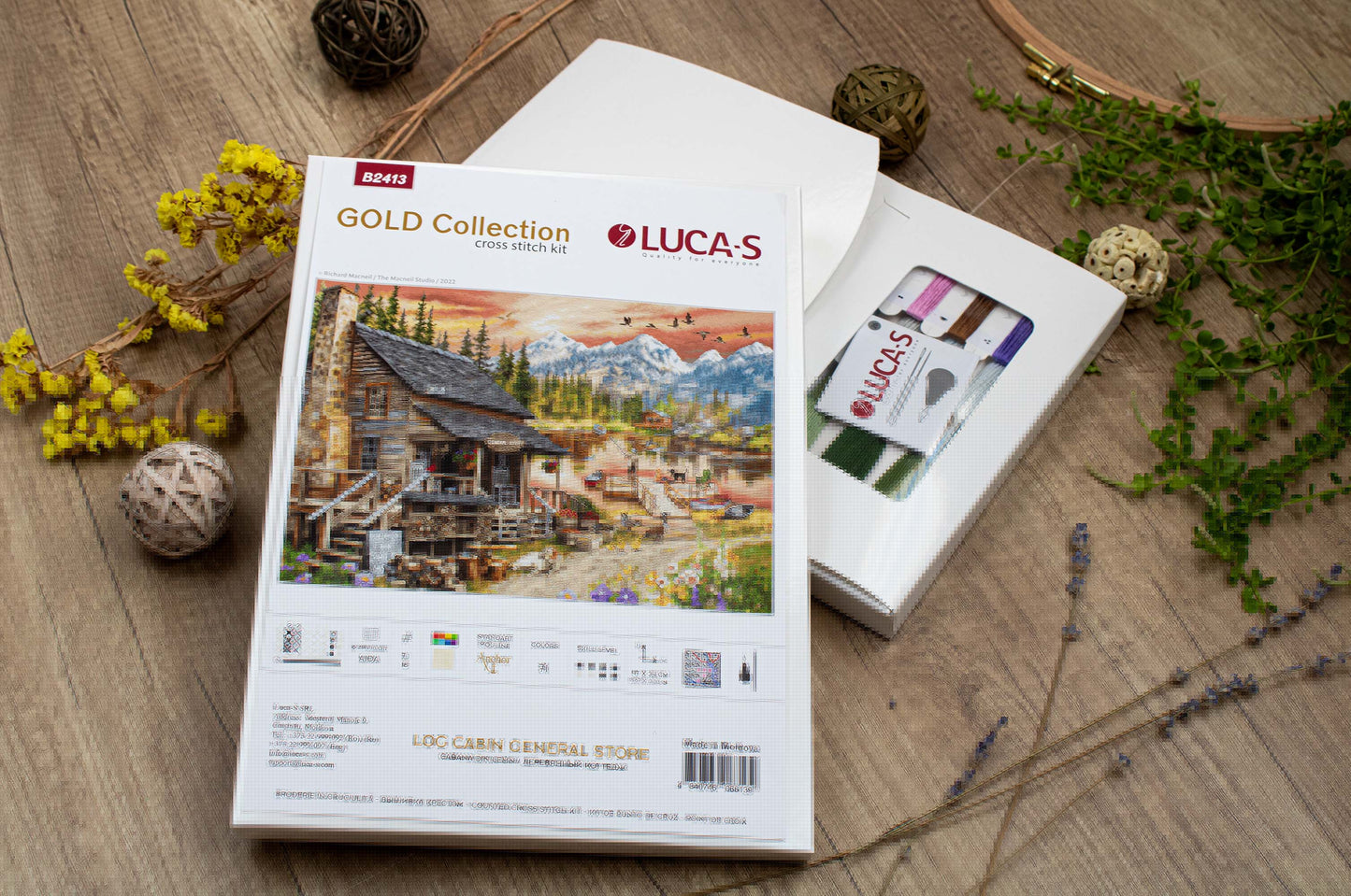 Cross Stitch Kit Luca-S GOLD - Log Cabin General Store, B2413