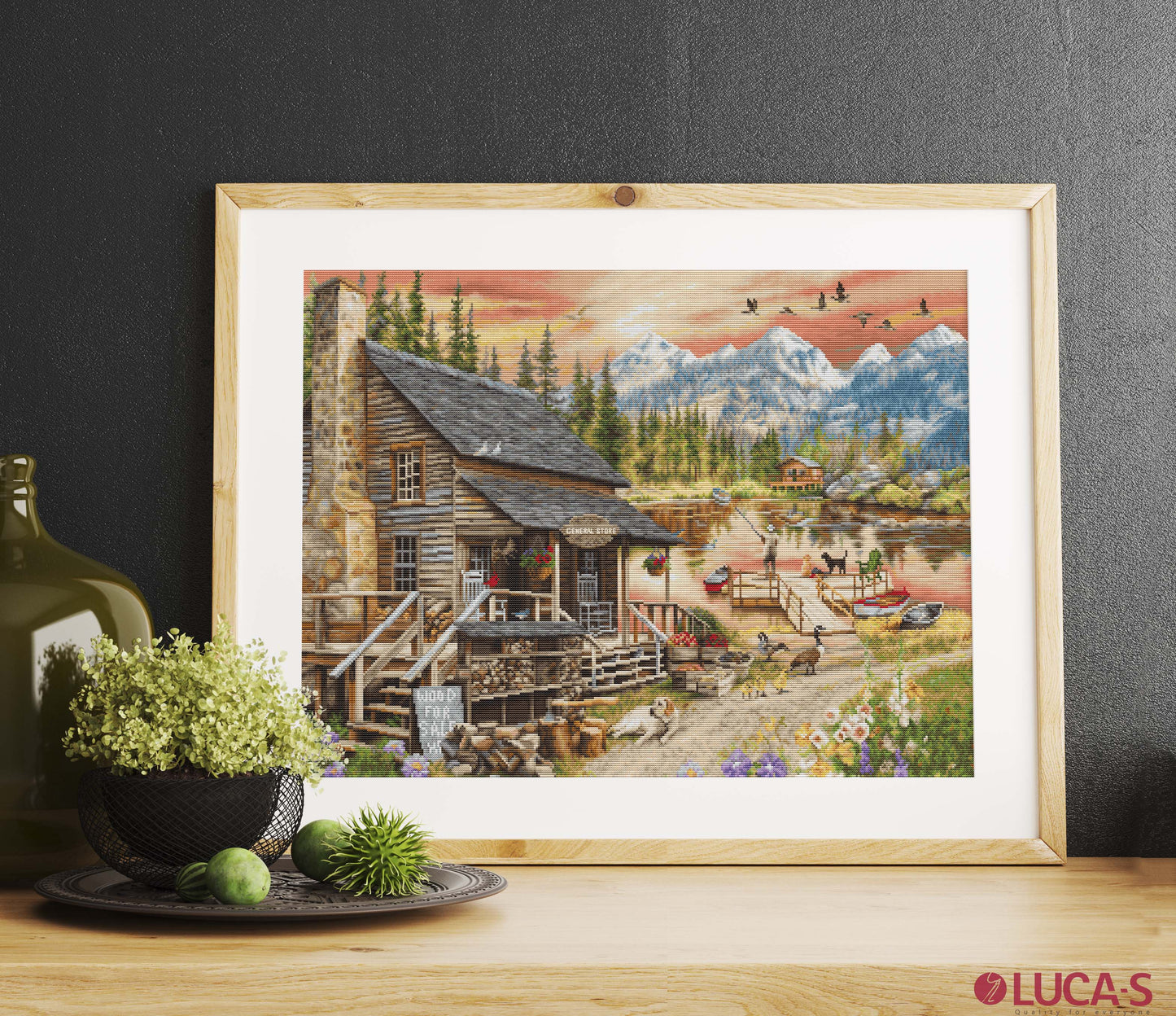 Cross Stitch Kit Luca-S GOLD - Log Cabin General Store, B2413