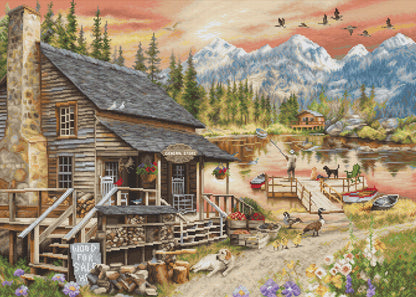 Cross Stitch Kit Luca-S GOLD - Log Cabin General Store, B2413