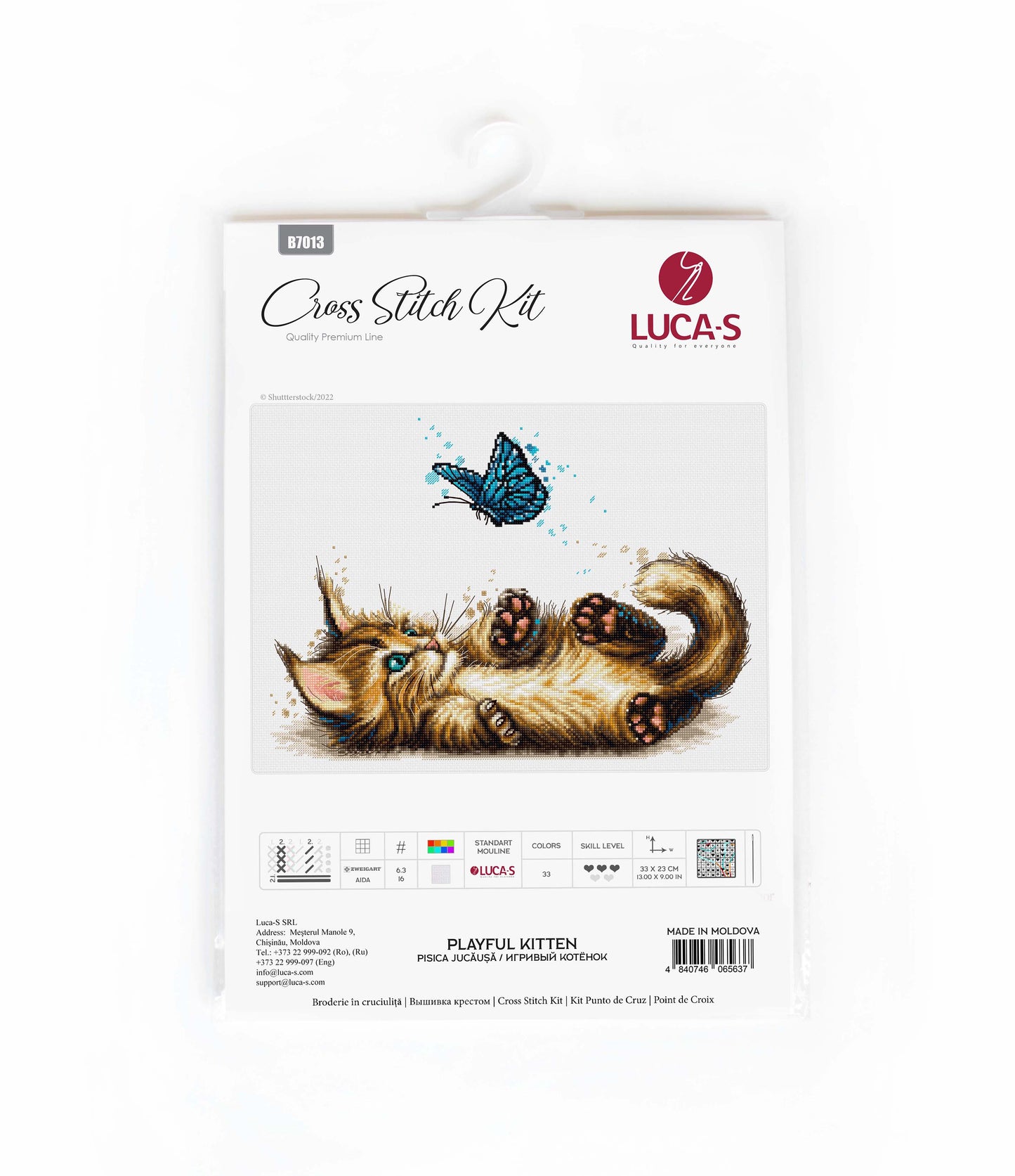 Cross Stitch Kit Luca-S - Playful Kitten, B7013