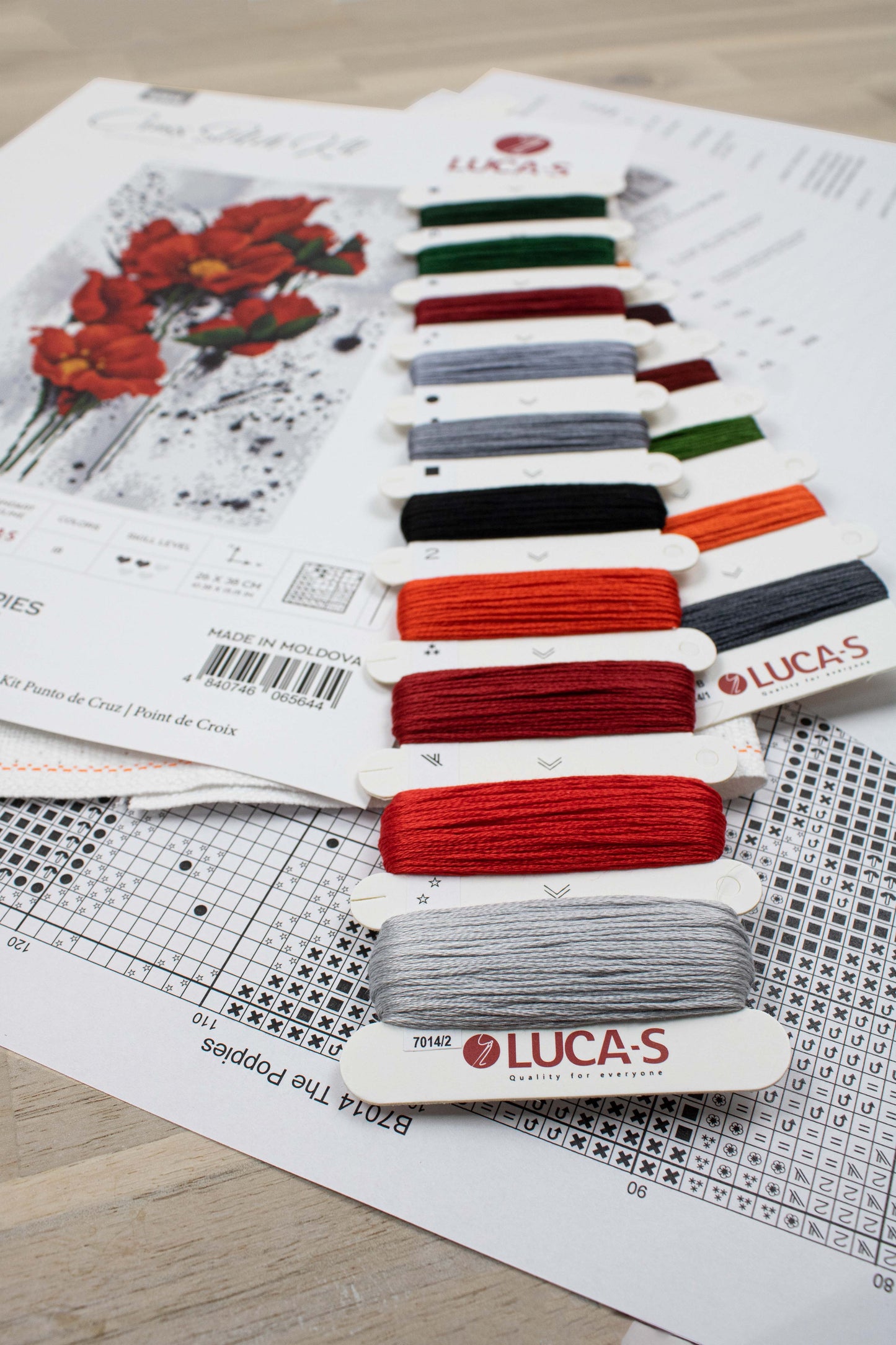 Cross Stitch Kit Luca-S - The Poppies, B7014