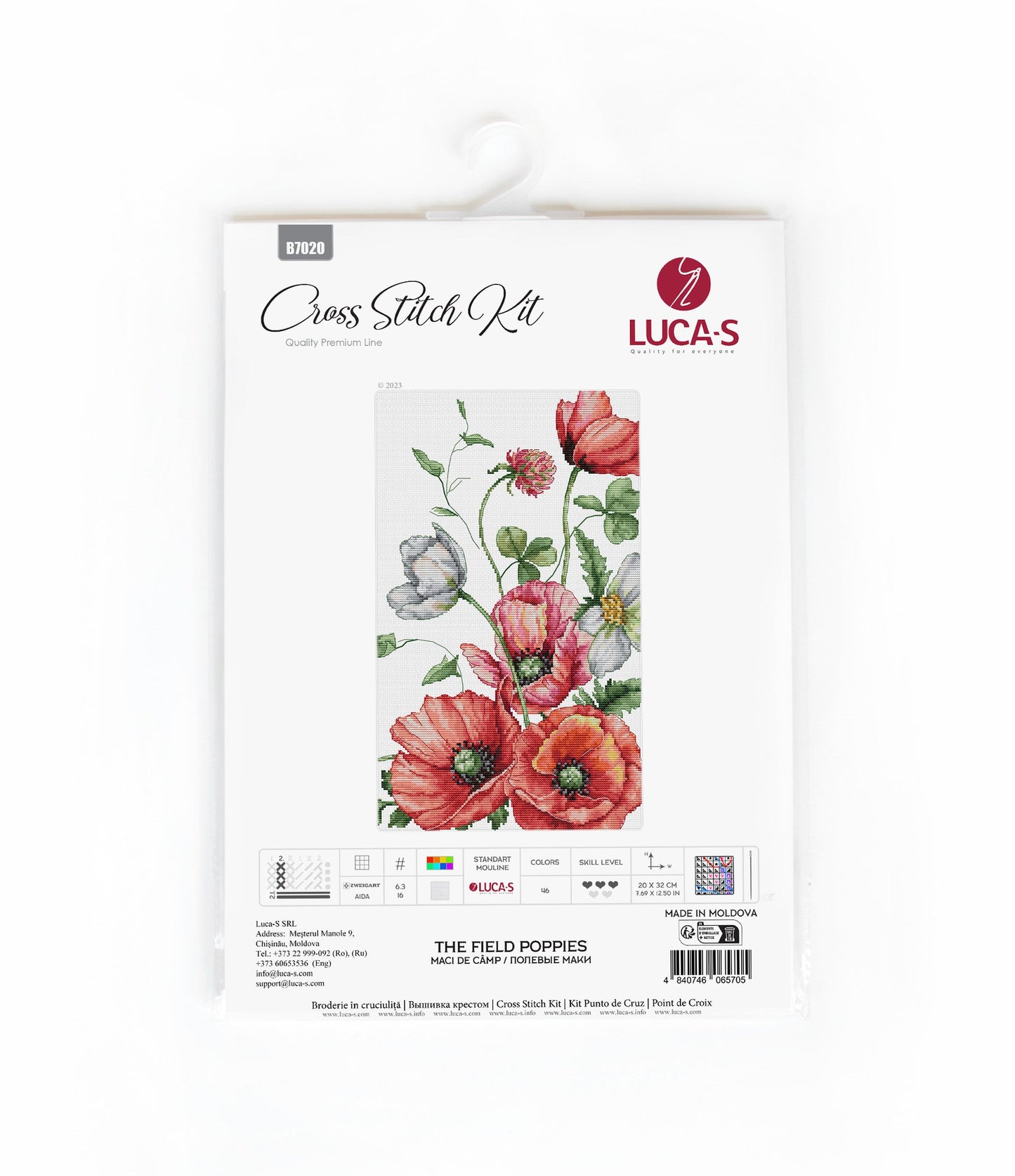 Cross Stitch Kit Luca-S - The Field Poppies, B7020