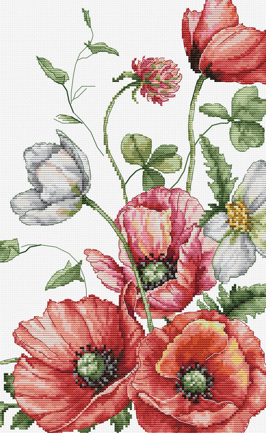 Cross Stitch Kit Luca-S - The Field Poppies, B7020