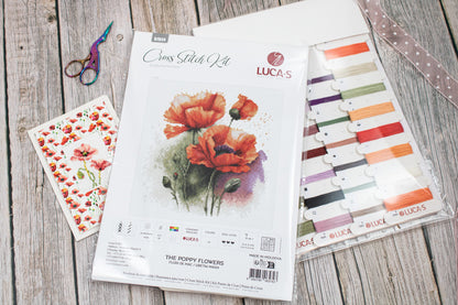 Cross Stitch Kit Luca-S - The Poppy Flowers, B7024