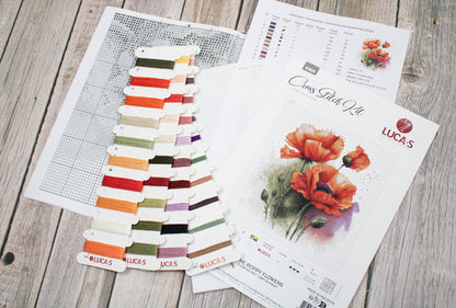 Cross Stitch Kit Luca-S - The Poppy Flowers, B7024