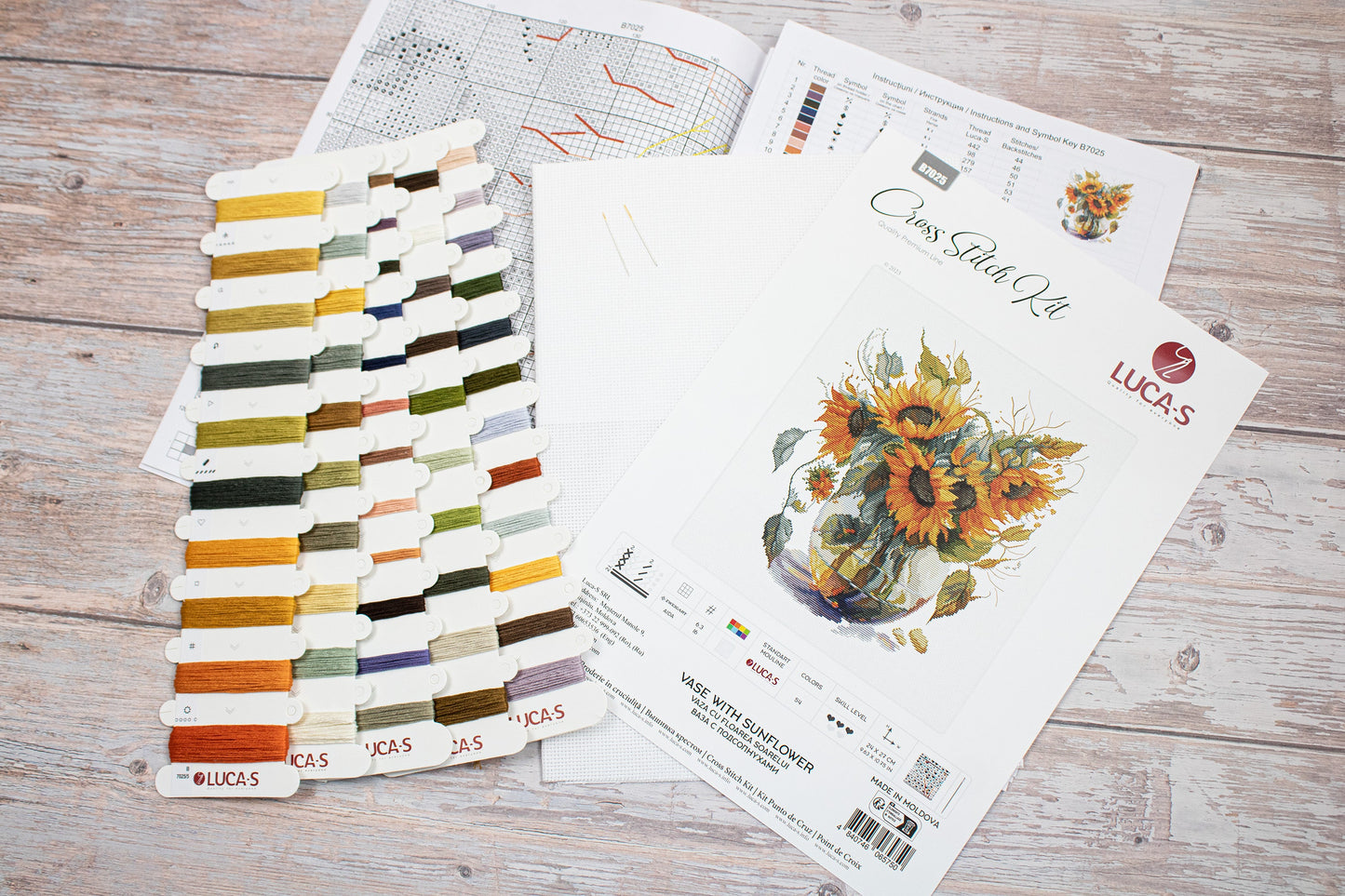 Cross Stitch Kit Luca-S - Vase with Sunflower, B7025