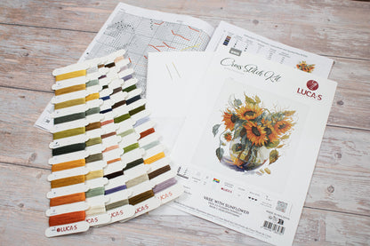 Cross Stitch Kit Luca-S - Vase with Sunflower, B7025