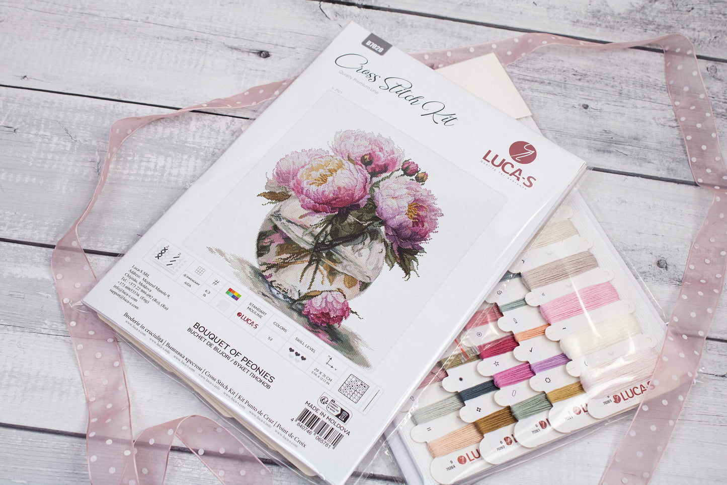 Cross Stitch Kit Luca-S - Bouquet of Peonies, B7028