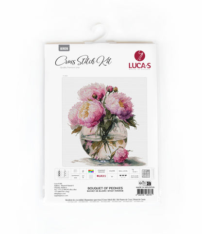 Cross Stitch Kit Luca-S - Bouquet of Peonies, B7028