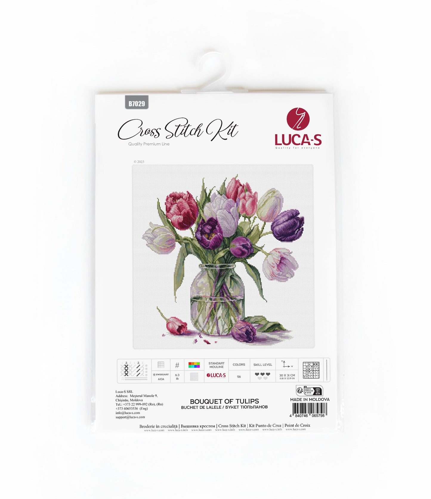 Cross Stitch Kit Luca-S - Bouquet of Tulips, B7029