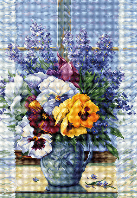 Cross Stitch Kit Luca-S - Bouquet with Pansies, B7030