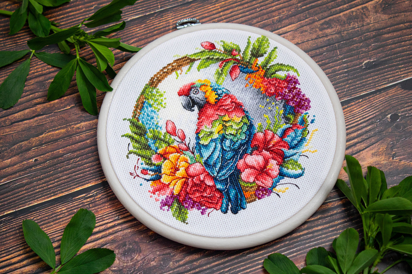 Cross Stitch Kit with Hoop Included Luca-S - The Tropical Parrot, BC201