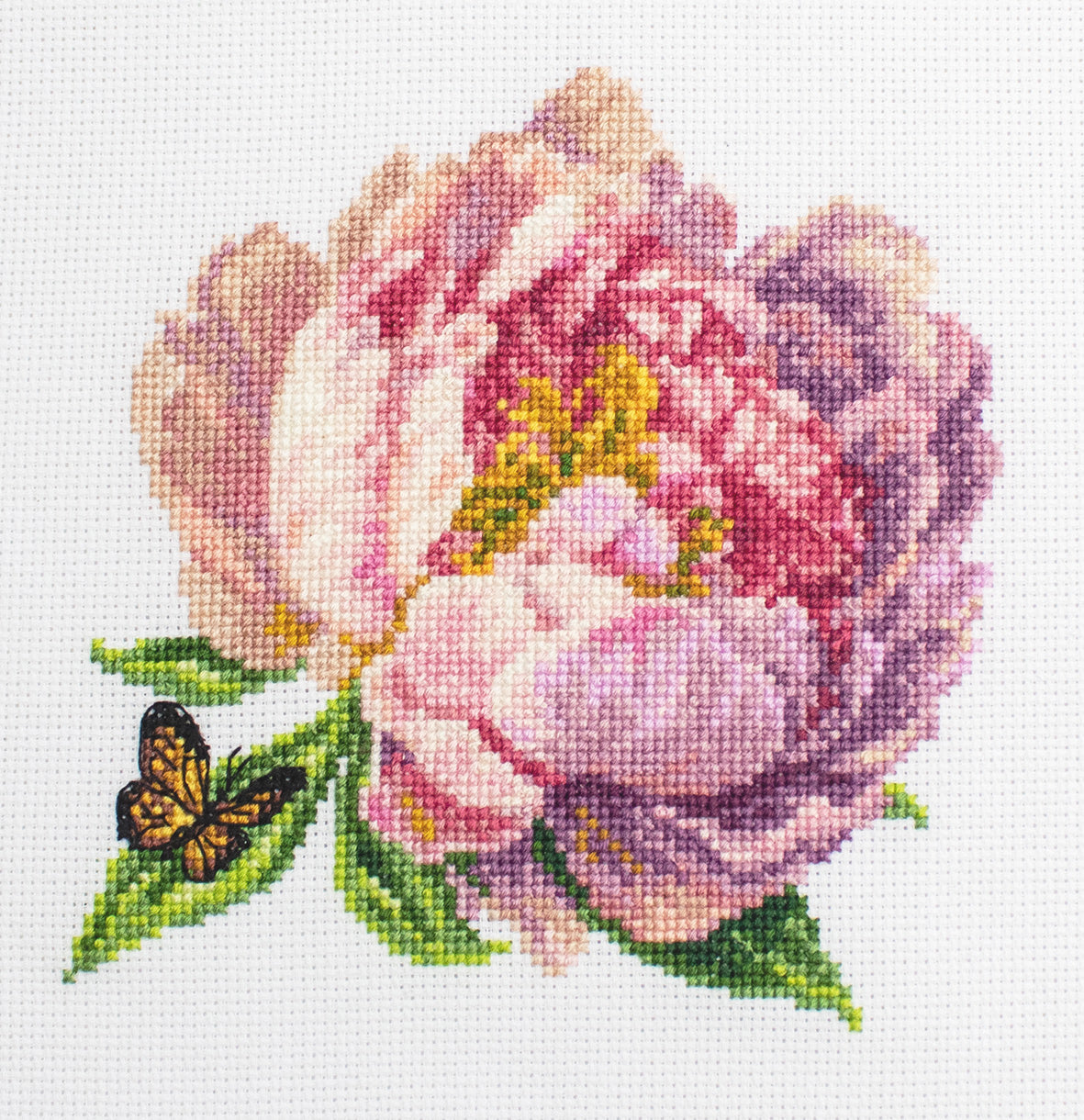 Cross Stitch Kit with Hoop Included Luca-S - ’’Rozella’’ Peony, BC206