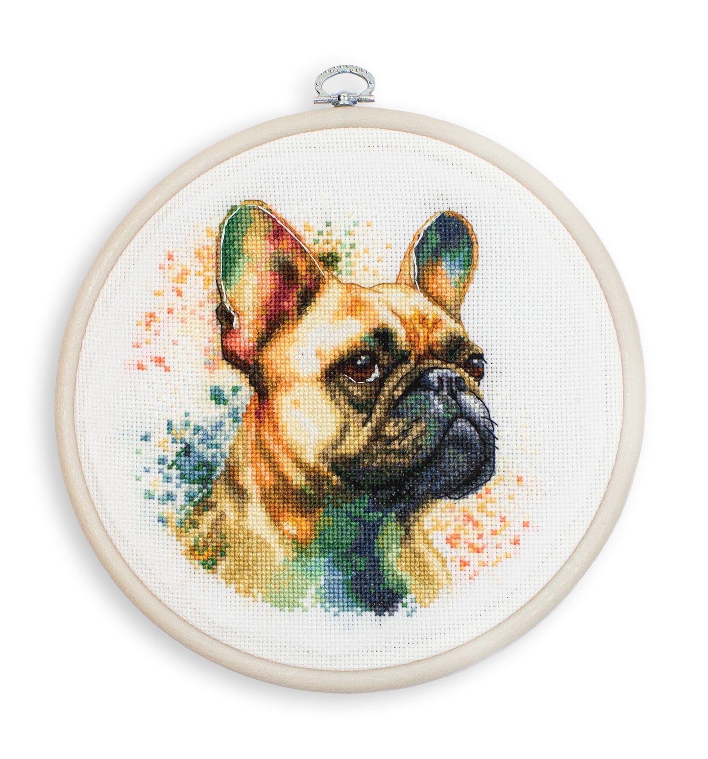 Cross Stitch Kit with Hoop Included Luca-S - The French Bulldog, BC207